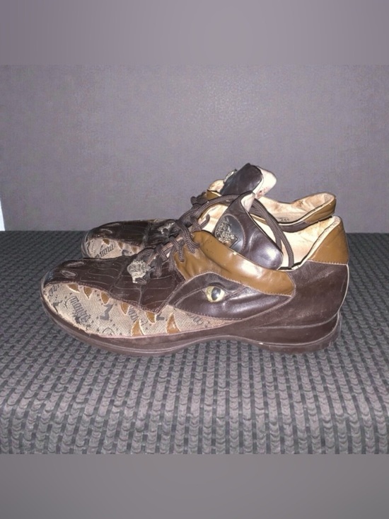 Mauri Other - Mauri 8770 Dark Brown Baby Crocodile + Fabric Sneakers